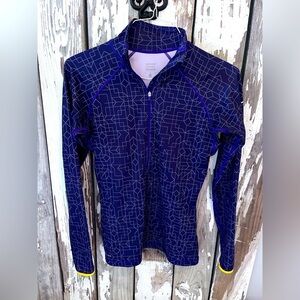 Purple & yellow Nike pro women’s half zip size medium